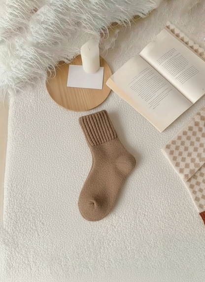 Cozy Fall Neutrals Crew Socks Soft, Warm & Non-Slip (5-Pack)